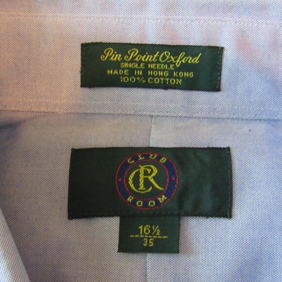 Club Room Pin Point Oxford Long sleeve button down shirt 16 1/2 - 35 - Picture 3 of 5